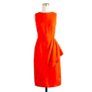 J CREW Collection Sz 2 Red Poppy Orange Cha Cha Linen Dress NWOT